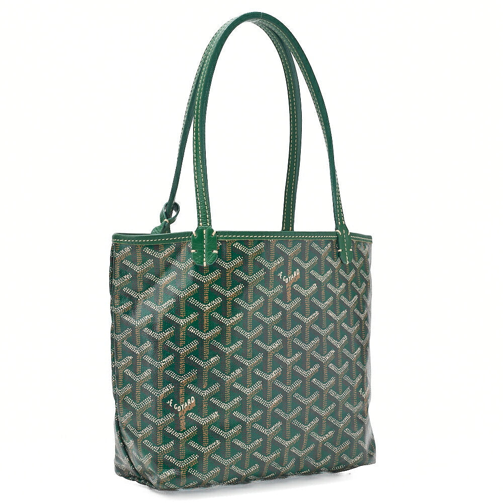 GOYARD Goyard Saint-Louis Junior Mini Tote Bag Coating Canvas Green Silver-Tone Hardware, Pre-Owned