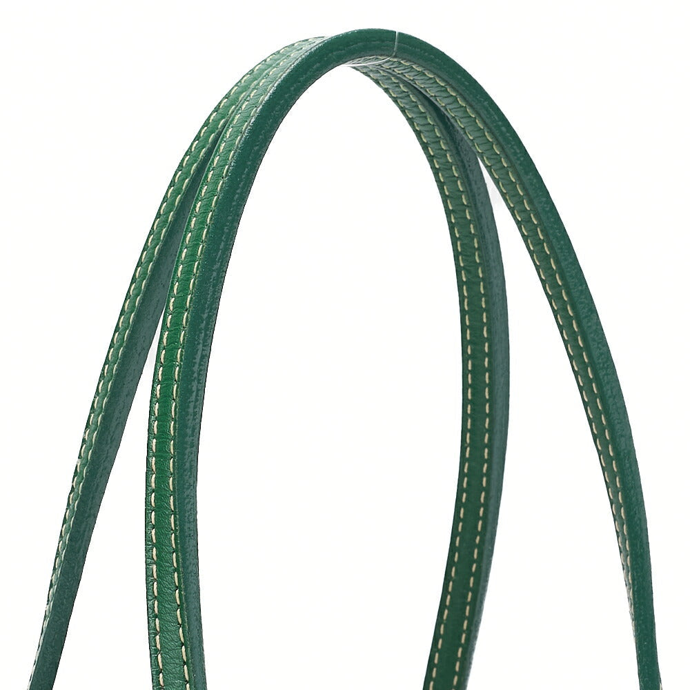 GOYARD Goyard Saint-Louis Junior Mini Tote Bag Coating Canvas Green Silver-Tone Hardware, Pre-Owned