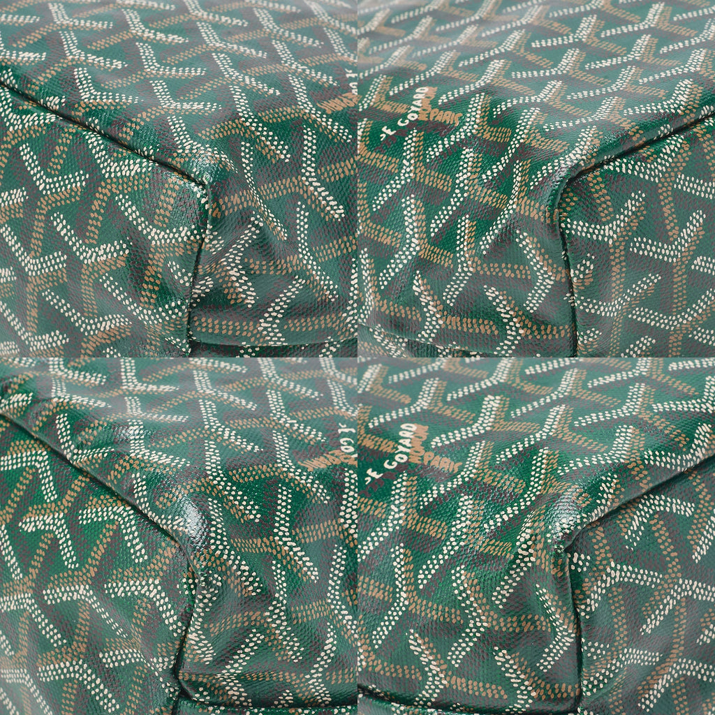 GOYARD Goyard Saint-Louis Junior Mini Tote Bag Coating Canvas Green Silver-Tone Hardware, Pre-Owned