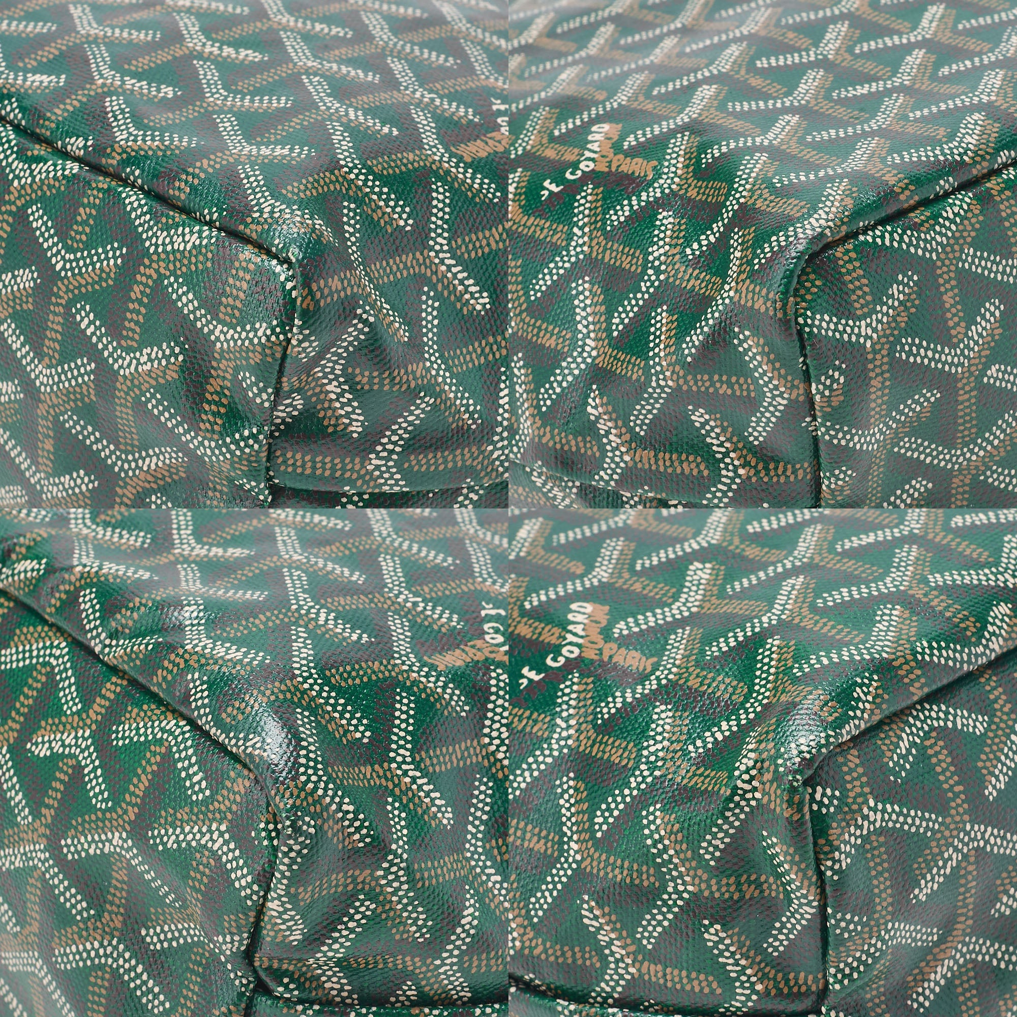 GOYARD Goyard Saint-Louis Junior Mini Tote Bag Coating Canvas Green Silver-Tone Hardware, Pre-Owned