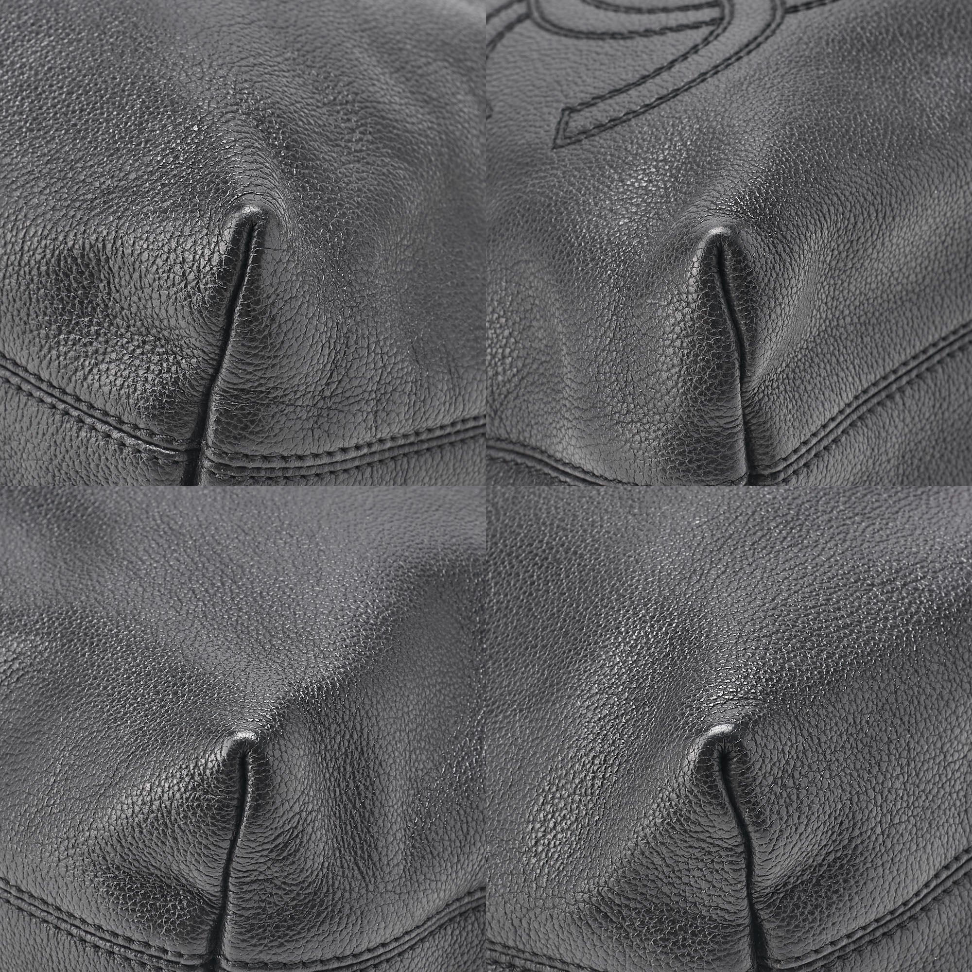 CHANEL Tote Bag Coco Mark Tortoiseshell Pattern Caviar Skin Black Gold-Tone Hardware, Pre-Owned