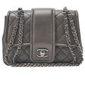 CHANEL Chanel Matelasse Lambskin Turn Lock Single Chain Shoulder Khaki Silver-Tone Hardware, Pre-Owned