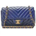 CHANEL Lambskin Chevron Single Chain Shoulder Purple Tone Gold-Tone Hardware, Pre-Owned