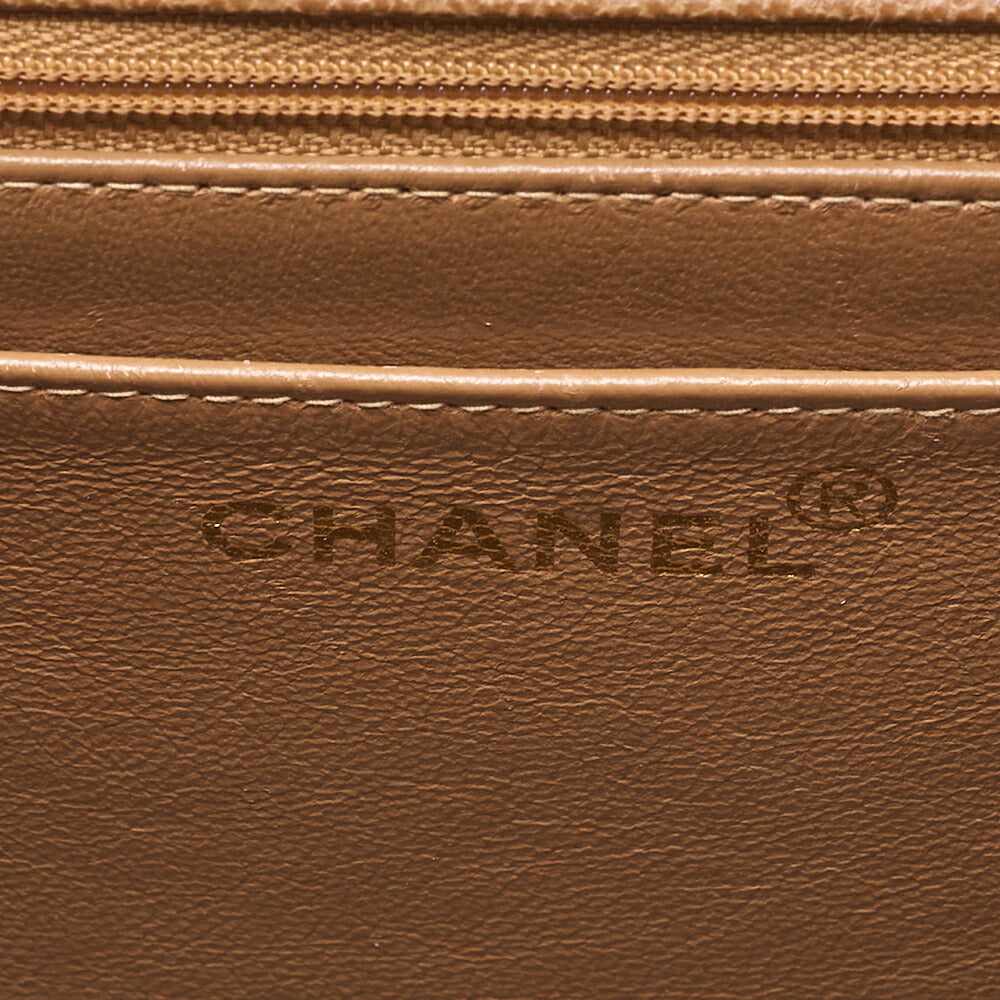 CHANEL Chanel Caviar Skin Belt Coco Mark Shoulder Bag Beige Gold-Tone Hardware, Pre-Owned