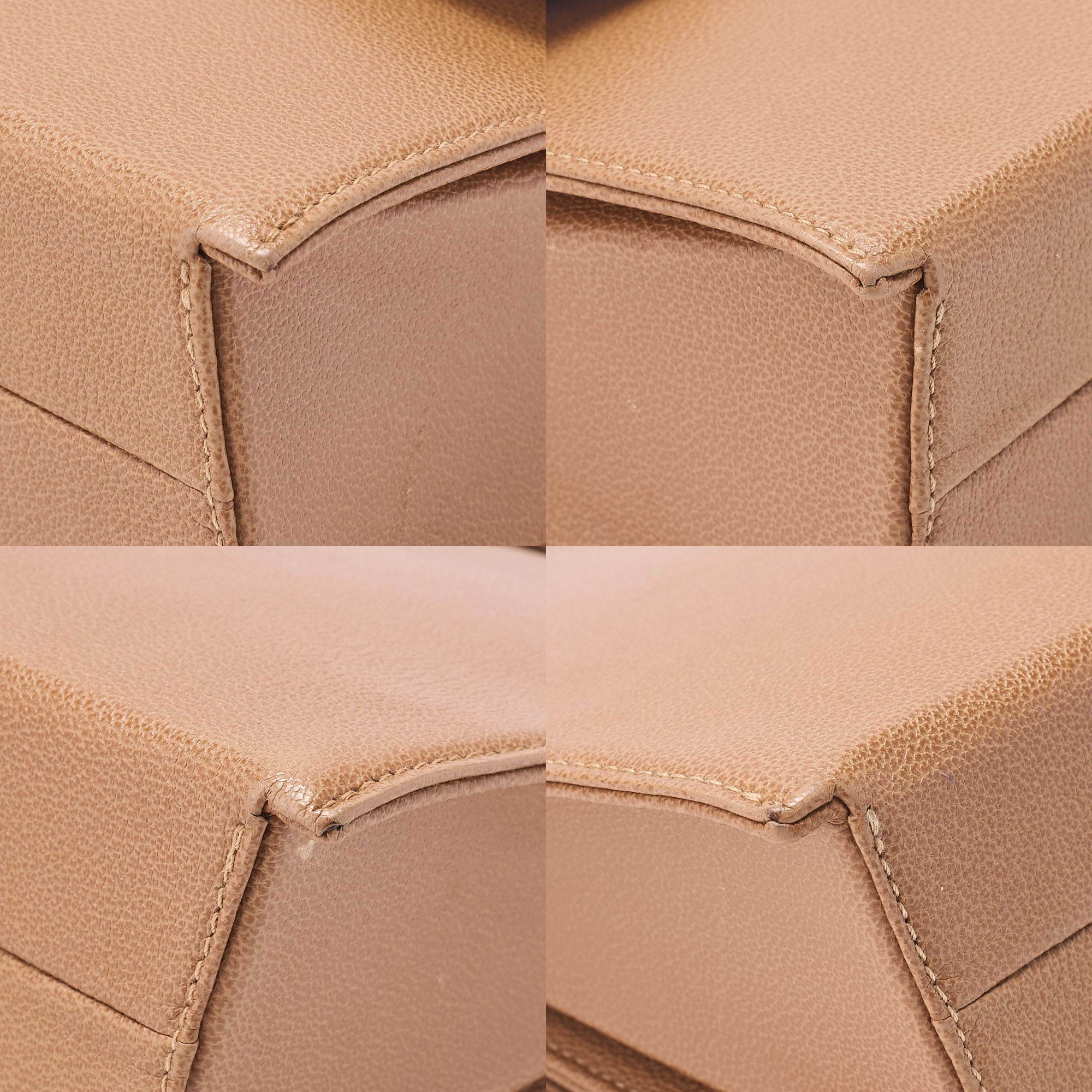 CHANEL Chanel Caviar Skin Belt Coco Mark Shoulder Bag Beige Gold-Tone Hardware, Pre-Owned