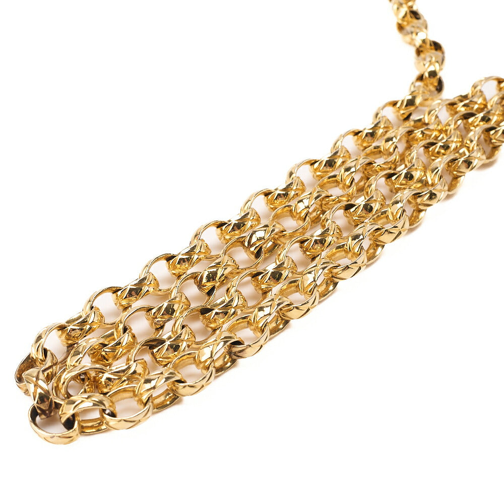 CHANEL Lambskin Diagonal Stitch Fringe Bijou Chain Shoulder White Gold-Tone Hardware, Pre-Owned