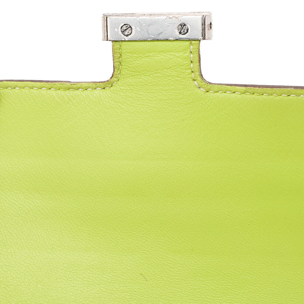 HERMES Constance Compact Bi-Fold Wallet Epson Green Silver-Tone Hardware, Pre-Owned