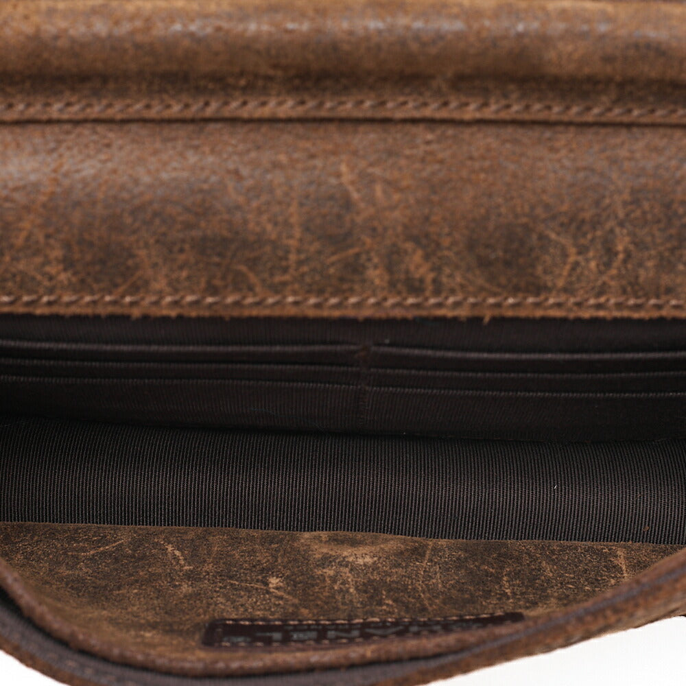 CHANEL Shoulder Bag Vintage Calffur Matelasse Chain Wallet Blue x Brown Silver-Tone Hardware, Pre-Owned