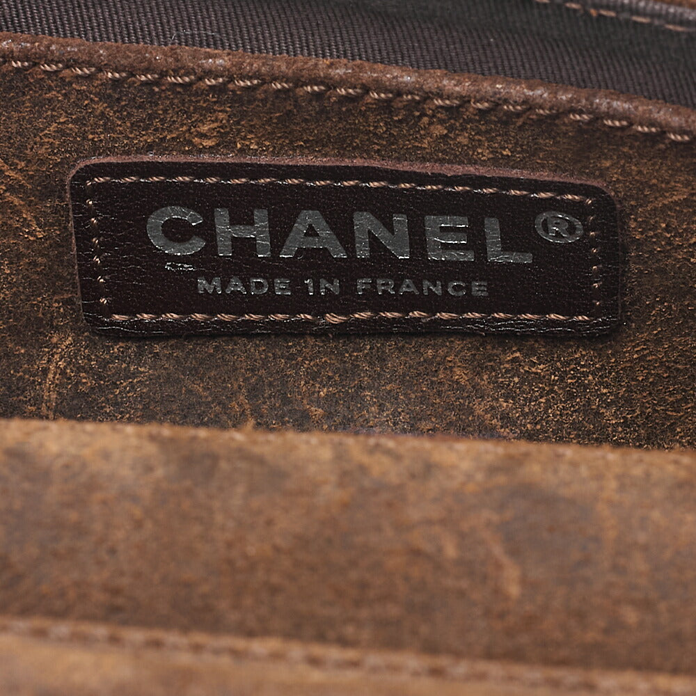 CHANEL Shoulder Bag Vintage Calffur Matelasse Chain Wallet Blue x Brown Silver-Tone Hardware, Pre-Owned