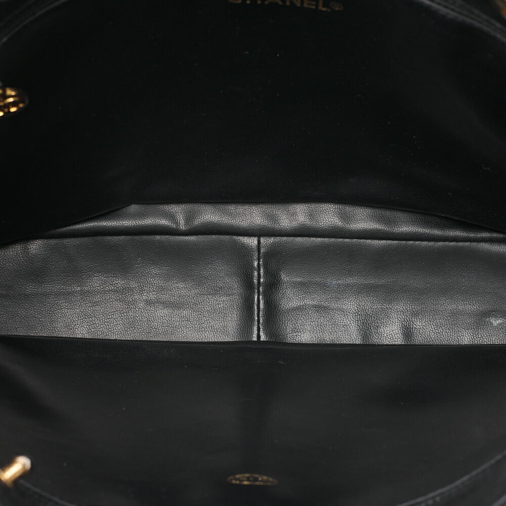 CHANEL Matelasse with Pull Charm Double Chain Shoulder Lambskin Black Gold-Tone Hardware, Pre-Owned