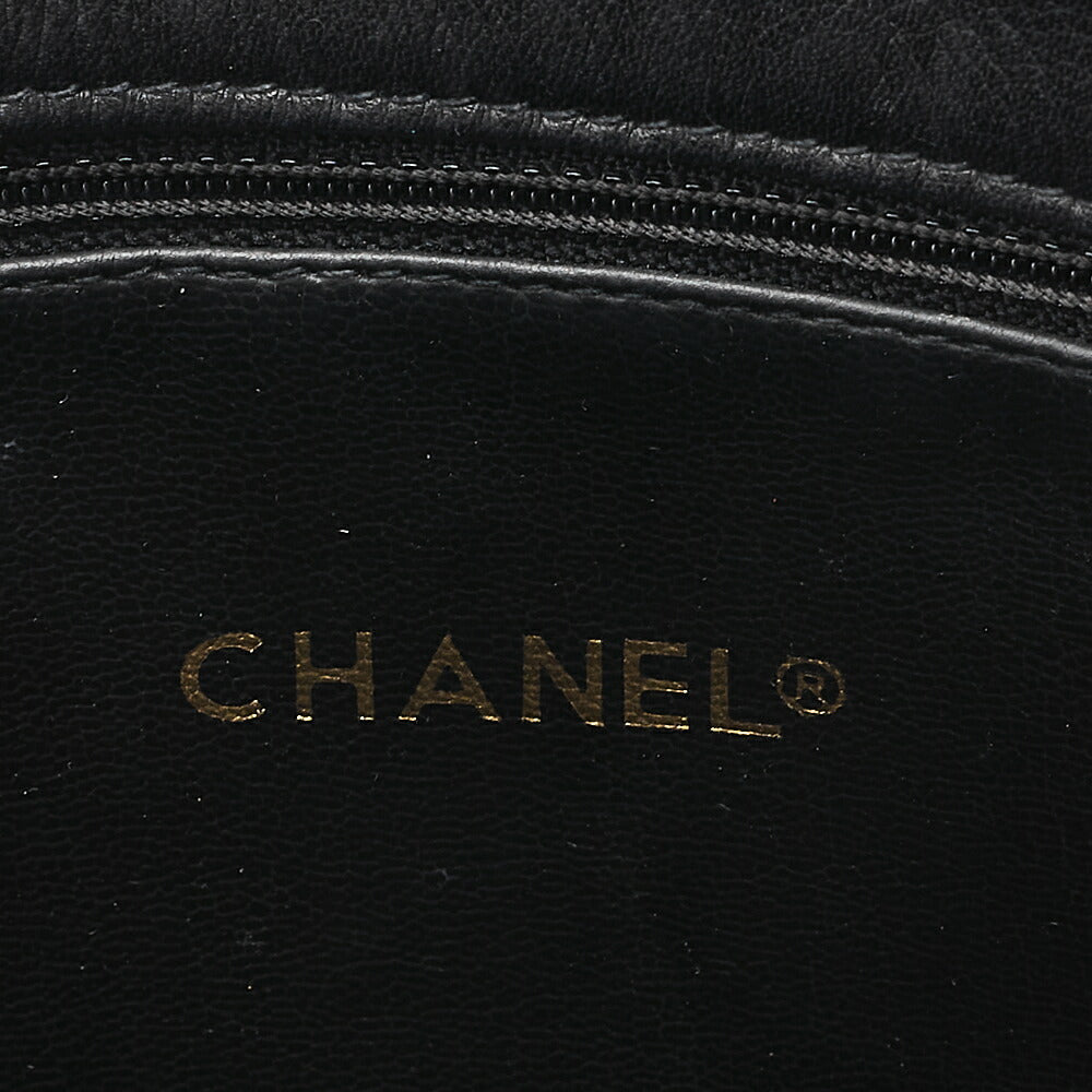 CHANEL Matelasse with Pull Charm Double Chain Shoulder Lambskin Black Gold-Tone Hardware, Pre-Owned