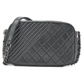 CHANEL Lambskin Cocoboy Camera Bag Chain Shoulder Black Silver-Tone Hardware, Pre-Owned