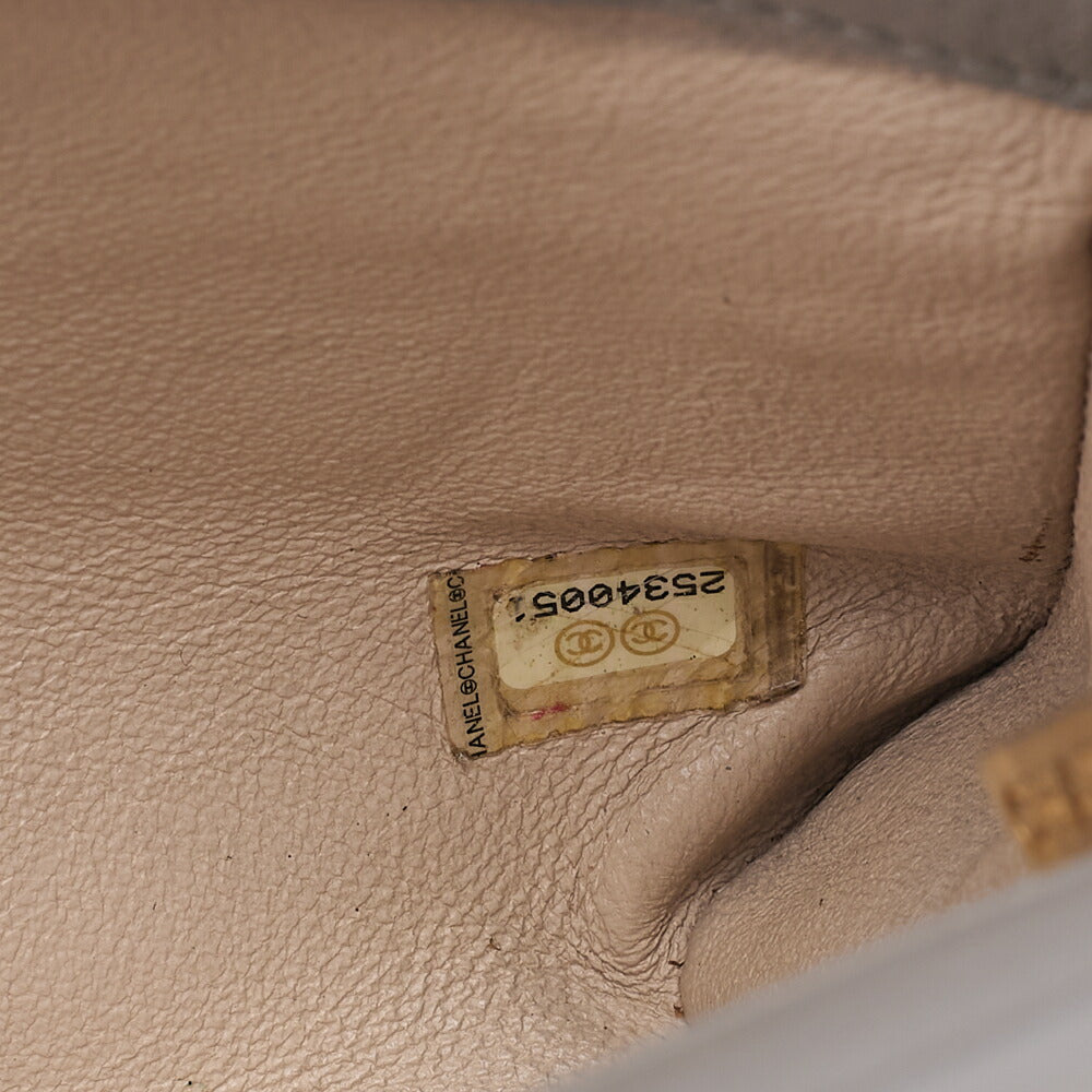 CHANEL Lambskin Matelasse Outside Flap 2WAY Chain Shoulder Gray Gold-Tone Hardware, Pre-Owned