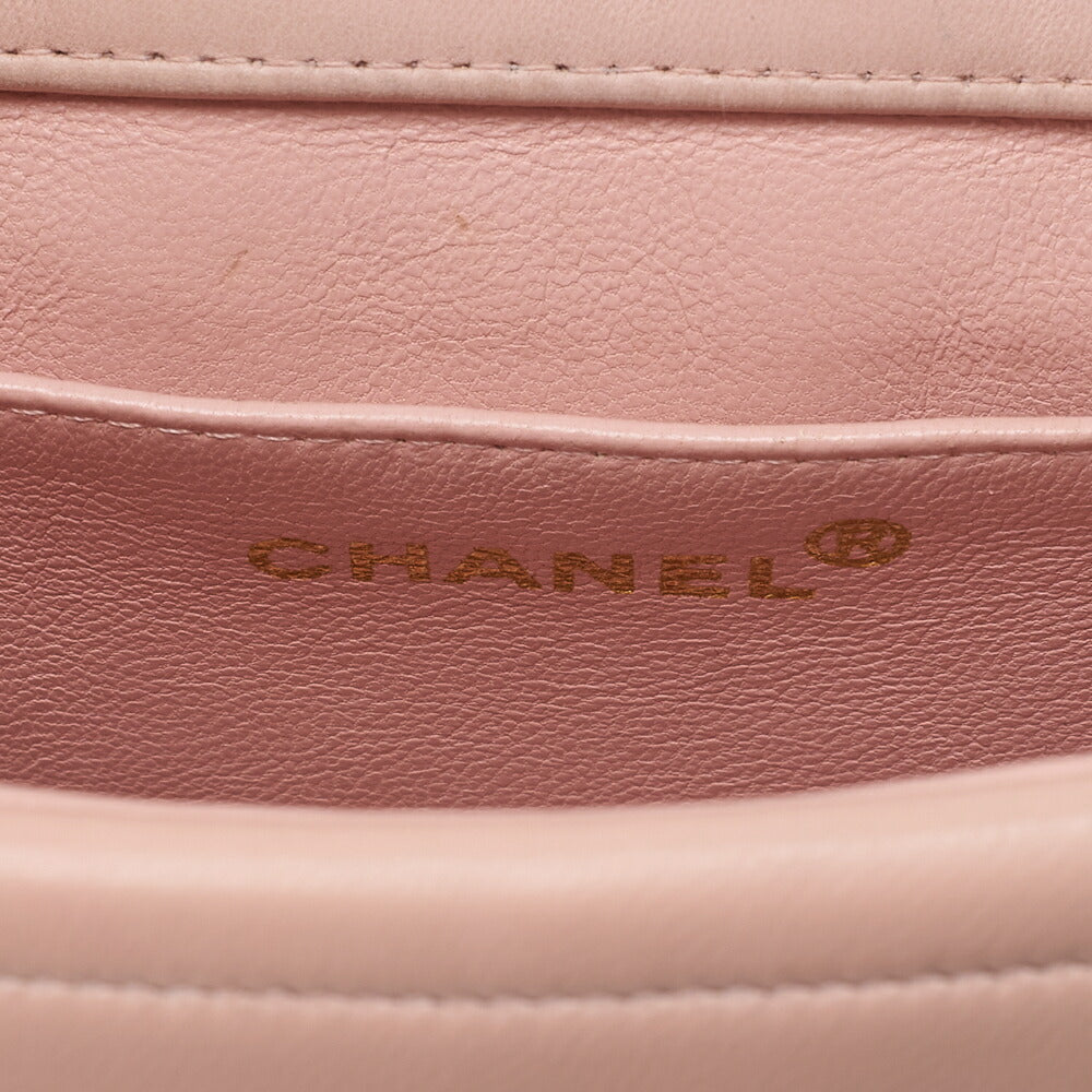 CHANEL Lambskin Mademoiselle Bicolore Chain Shoulder Pink Gold-Tone Hardware, Pre-Owned
