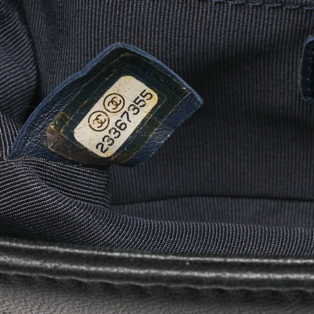 CHANEL Lambskin Matelasse Boy Chanel 20 Chain Shoulder Navy x Black Gold-Tone Hardware, Pre-Owned
