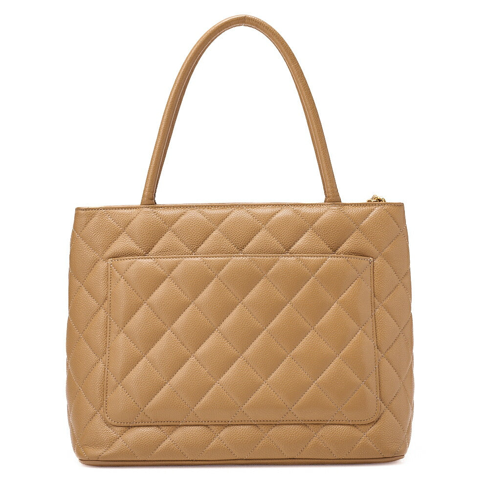 CHANEL Chanel Matelasse Reissue Tote Bag Caviar Skin Beige Gold-Tone Hardware, Pre-Owned