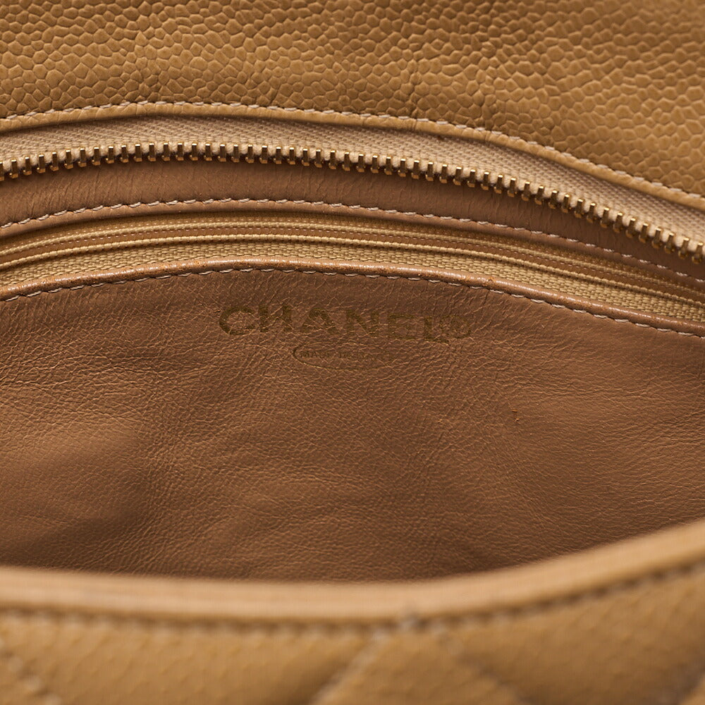 CHANEL Chanel Matelasse Reissue Tote Bag Caviar Skin Beige Gold-Tone Hardware, Pre-Owned
