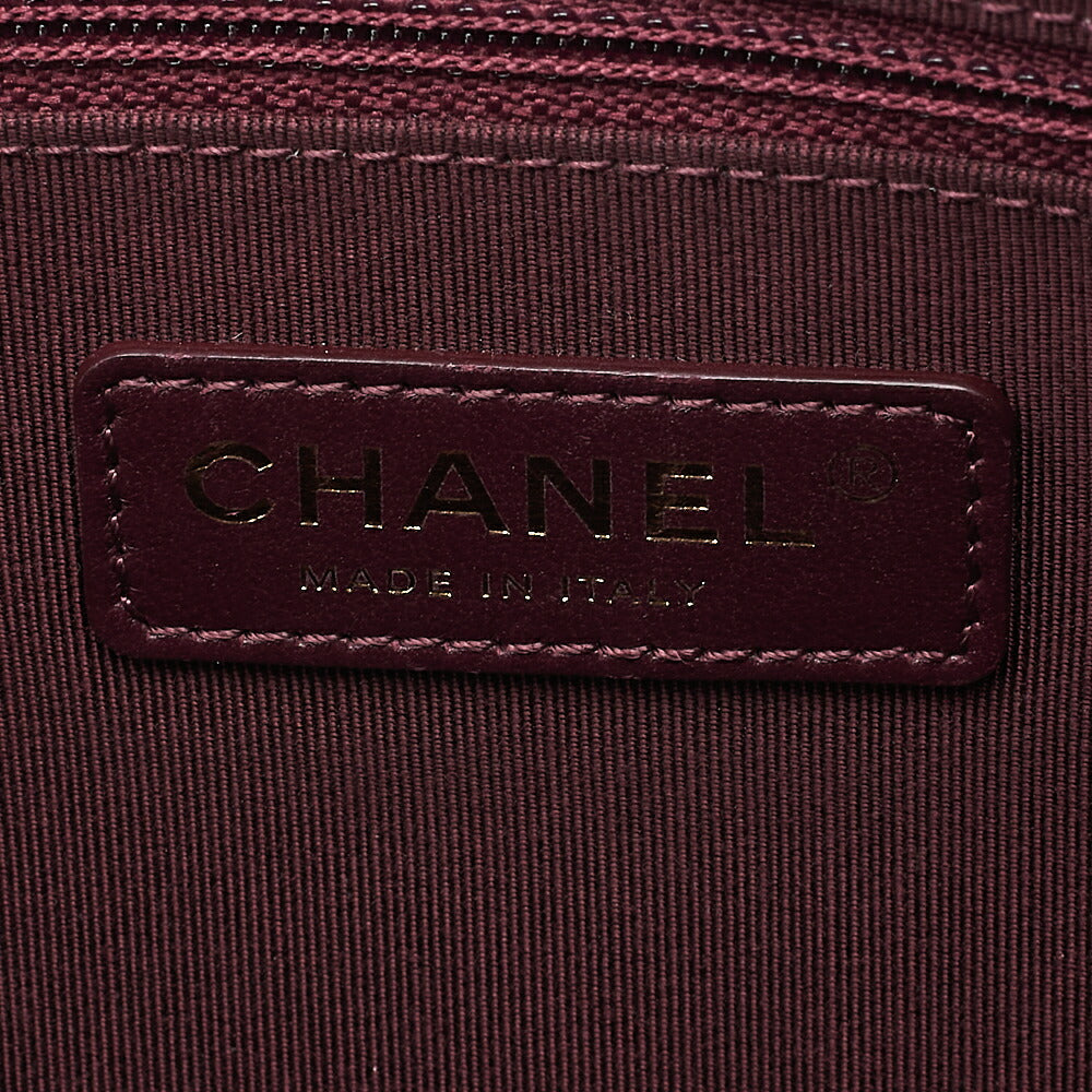 CHANEL Sparkle Leather Matelasse with Coco Charm Double Chain Shoulder Black Gold-Tone Hardware, Pre-Owned
