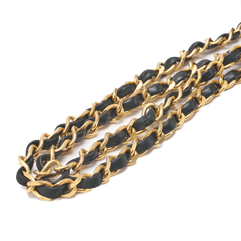 CHANEL Matelasse Diamond-Shaped Charm Half Moon Lambskin Black Gold-Tone Hardware, Pre-Owned