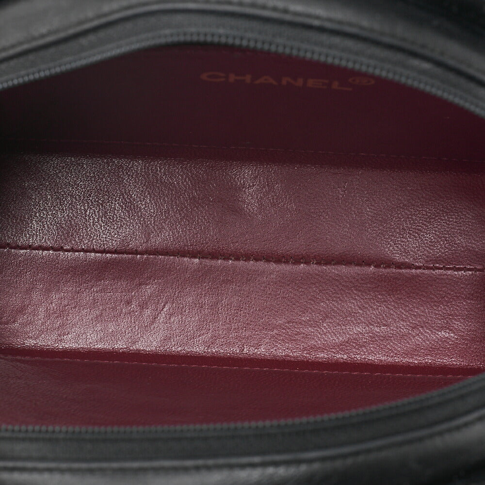 CHANEL Matelasse Diamond-Shaped Charm Half Moon Lambskin Black Gold-Tone Hardware, Pre-Owned