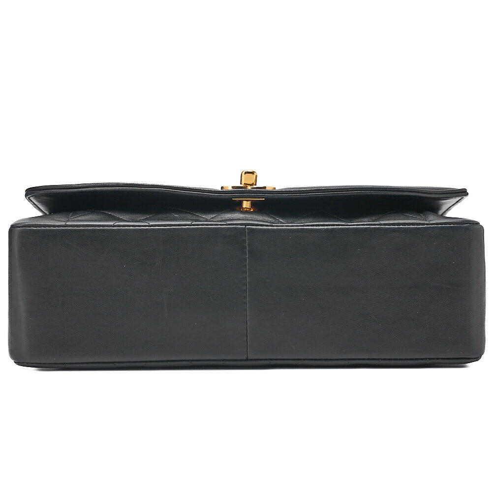 CHANEL Matelasse Diana Flap 25cm Chain Shoulder Lambskin Black Gold-Tone Hardware, Pre-Owned