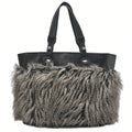 CHANEL Paris Biarritz Fantasy Fur Coco Charm Tote Bag Black Silver-Tone Hardware, Pre-Owned