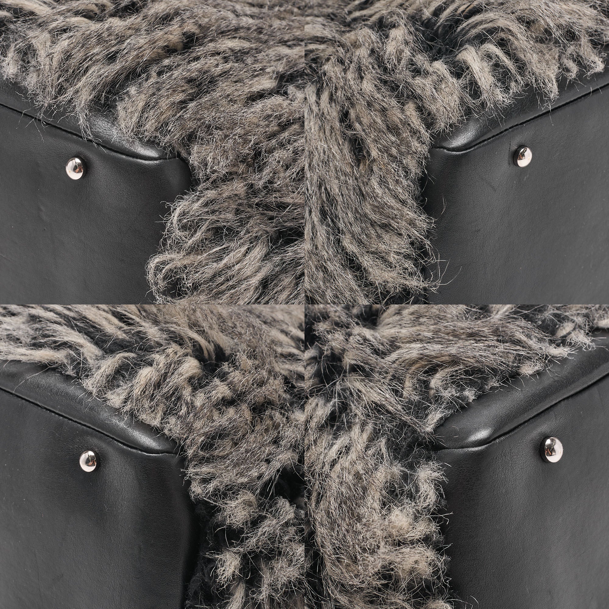 CHANEL Paris Biarritz Fantasy Fur Coco Charm Tote Bag Black Silver-Tone Hardware, Pre-Owned