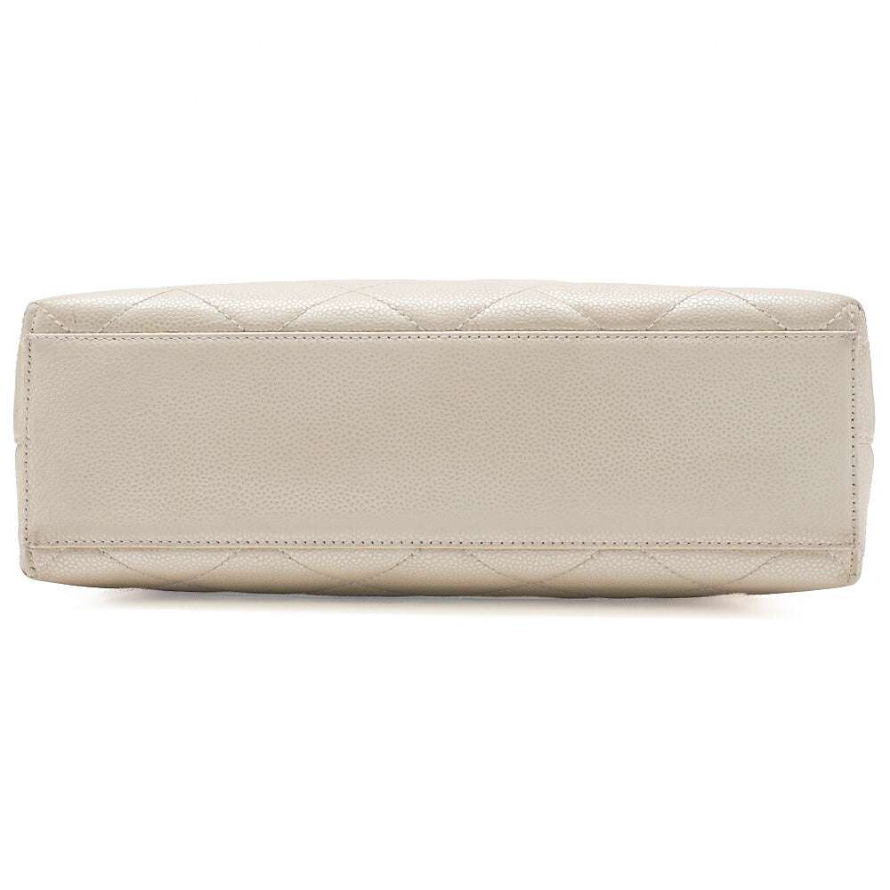 CHANEL Tote Bag Matelasse Turn Rock Bicolore Caviar Skin Ivory Gold-Tone Hardware, Pre-Owned