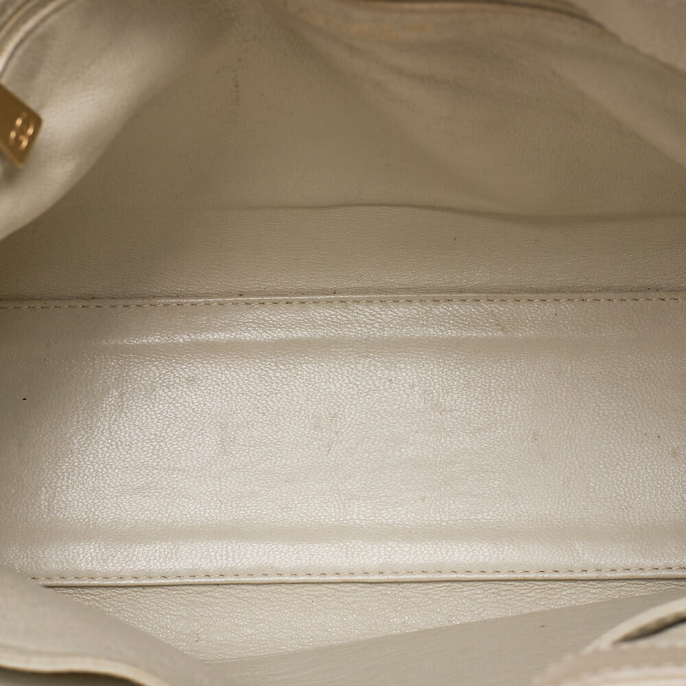 CHANEL Tote Bag Matelasse Turn Rock Bicolore Caviar Skin Ivory Gold-Tone Hardware, Pre-Owned