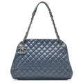 CHANEL Caviar Skin Matelasse with Coco Charm Boring Bag Navy Tone Silver-Tone Hardware, Pre-Owned