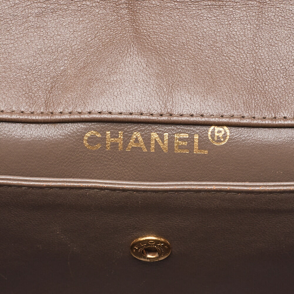 CHANEL Lambskin Matelasse Trapezoidal Single Chain Shoulder Bag Brown Gold-Tone Hardware, Pre-Owned