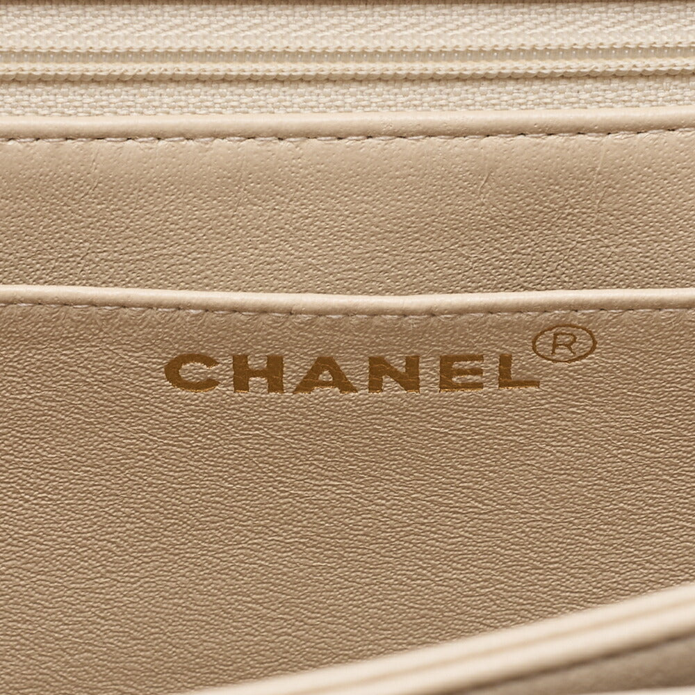 CHANEL Lambskin Matelasse Diana Flap One-Shoulder Beige Gold-Tone Hardware, Pre-Owned
