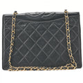 CHANEL Matelasse Full Flap Lambskin Black Top Coco Mark Chain Shoulder Gold-Tone Hardware, Pre-Owned
