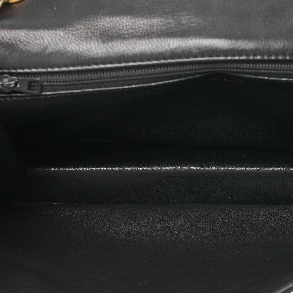 CHANEL Matelasse Full Flap Lambskin Black Top Coco Mark Chain Shoulder Gold-Tone Hardware, Pre-Owned