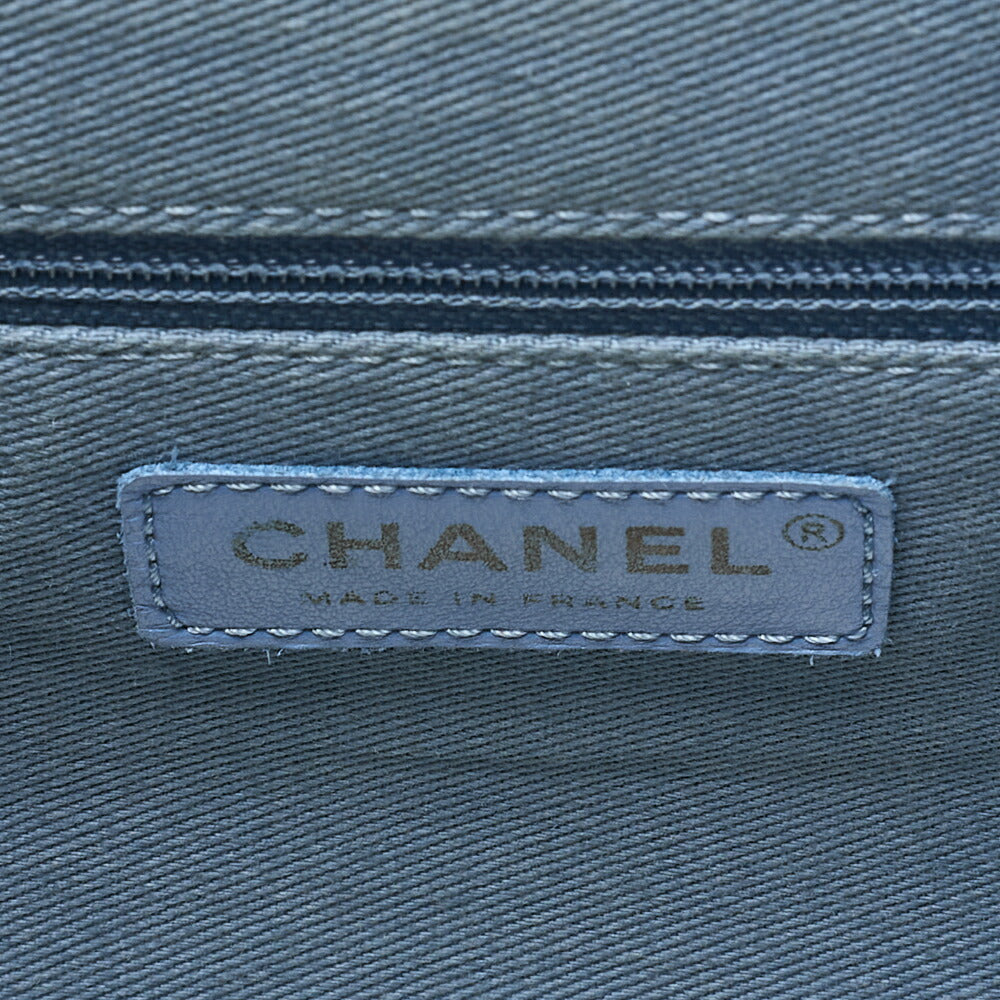 CHANEL Caviar Skin Turn Lock Chain Backpack Blue Gold-Tone Hardware, Pre-Owned
