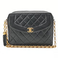 CHANEL Lambskin Matelasse Diana Flap Visual Chain Shoulder Black Gold-Tone Hardware, Pre-Owned