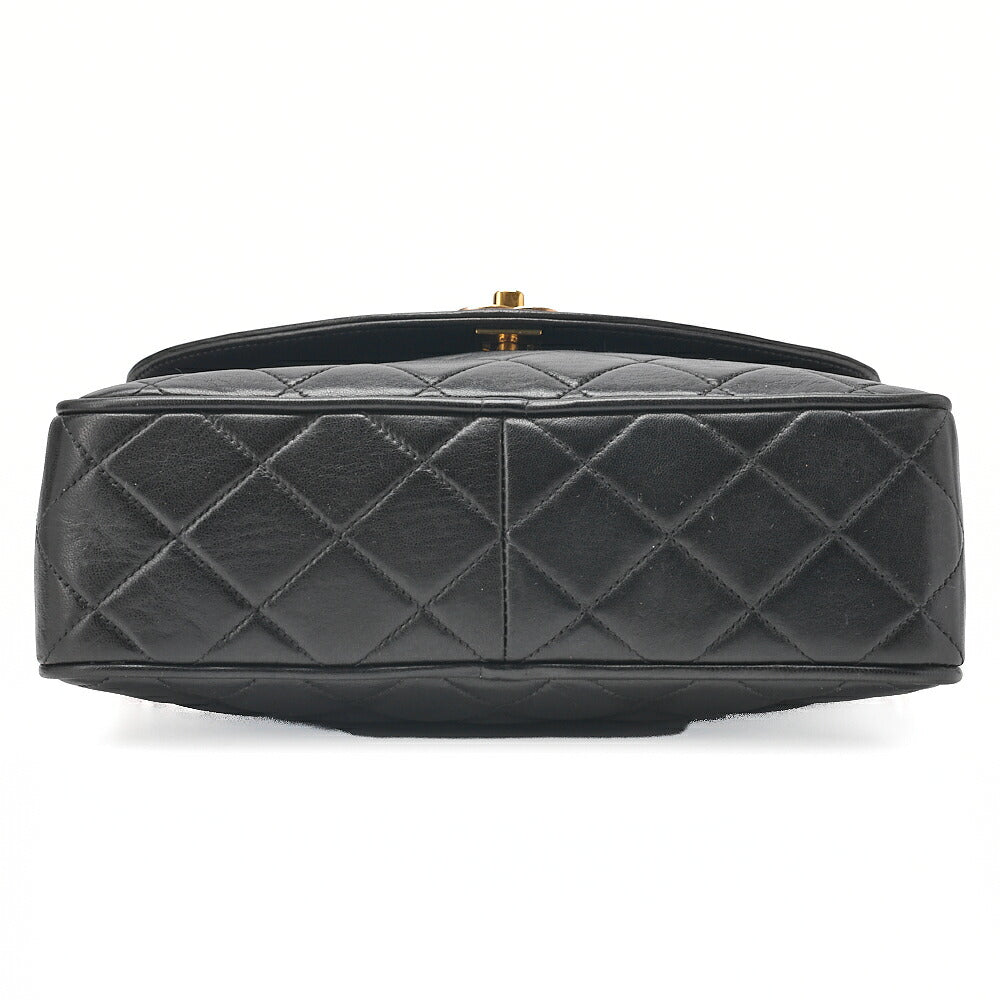 CHANEL Lambskin Matelasse Diana Flap Visual Chain Shoulder Black Gold-Tone Hardware, Pre-Owned