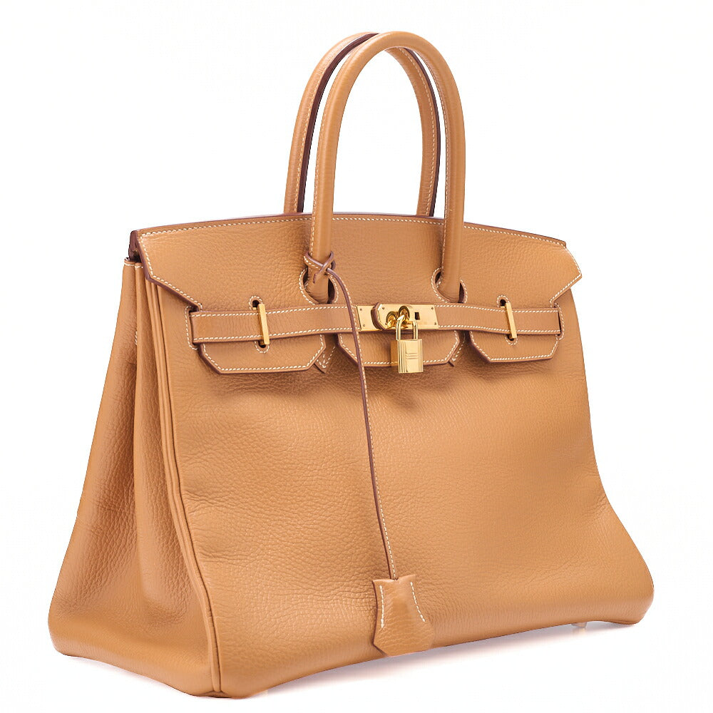 HERMES Hermes Birkin 35 Handbag Ardennes Natural Sable Gold-Tone Hardware, Pre-Owned