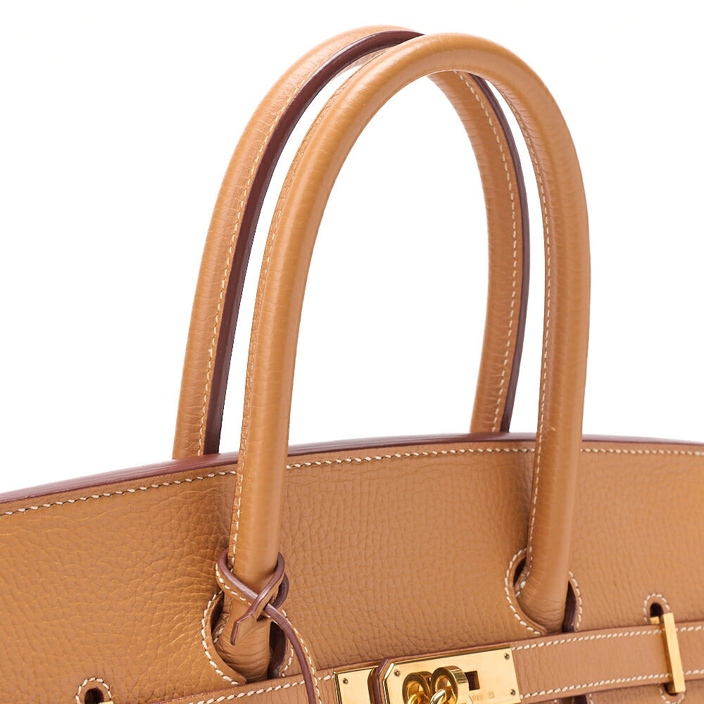 HERMES Hermes Birkin 35 Handbag Ardennes Natural Sable Gold-Tone Hardware, Pre-Owned