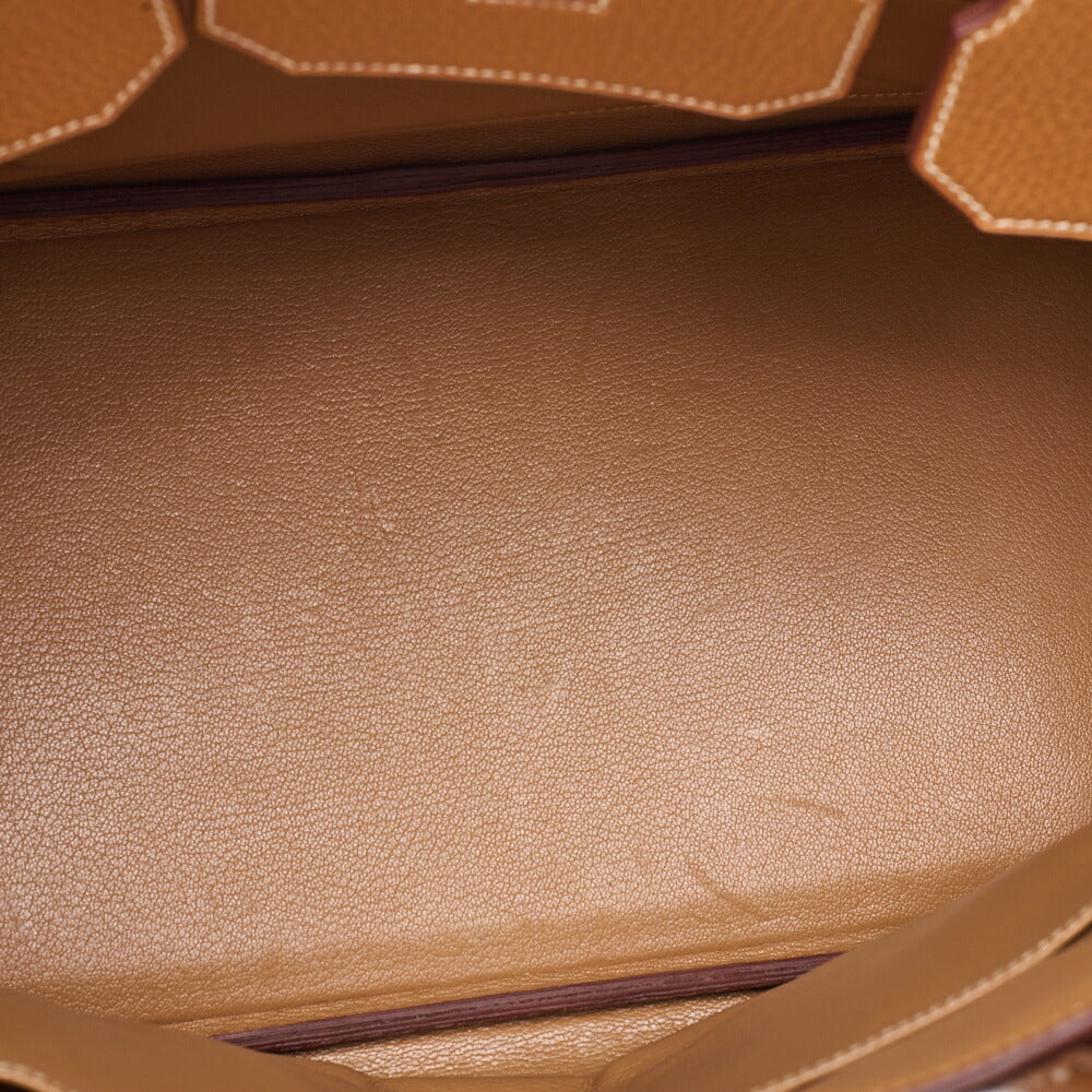 HERMES Hermes Birkin 35 Handbag Ardennes Natural Sable Gold-Tone Hardware, Pre-Owned