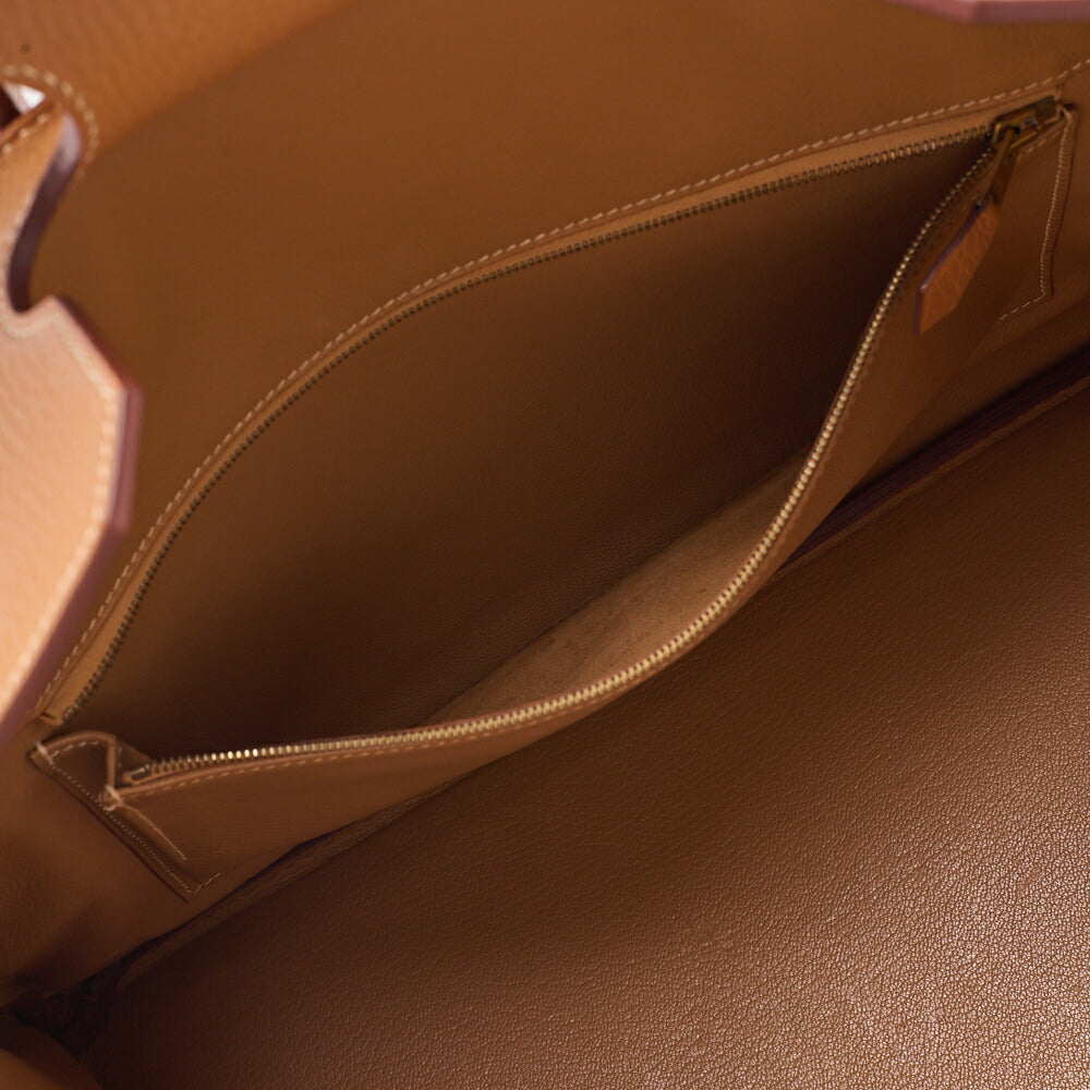 HERMES Hermes Birkin 35 Handbag Ardennes Natural Sable Gold-Tone Hardware, Pre-Owned