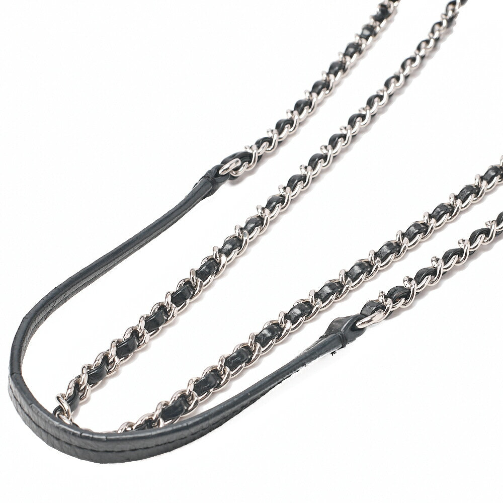 CHANEL Vintage Calf X Vinyl Matelasse Turn Lock Backpack-Type Chain Shoulder Black Silver-Tone Hardware, Pre-Owned