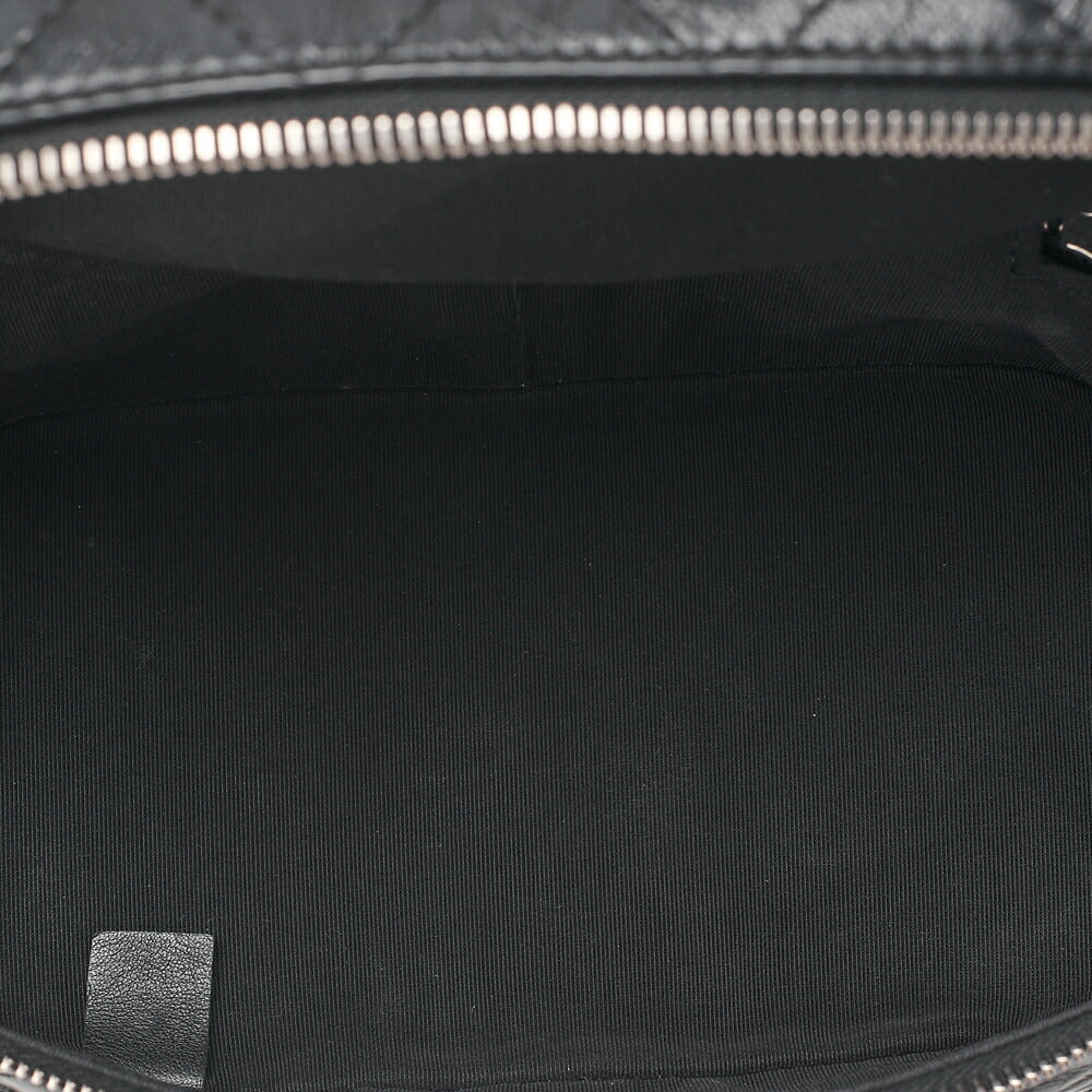 CHANEL Vintage Calf X Vinyl Matelasse Turn Lock Backpack-Type Chain Shoulder Black Silver-Tone Hardware, Pre-Owned