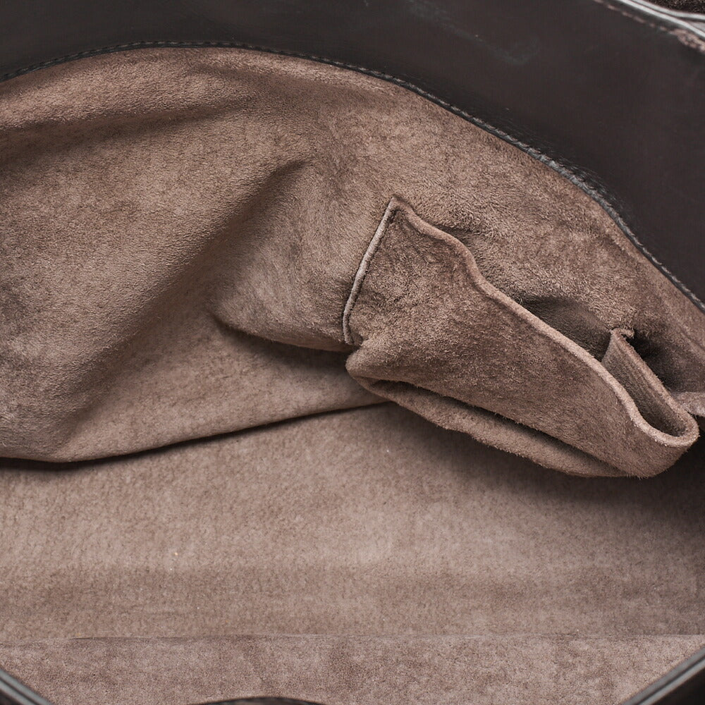 BOTTEGA VENETA Bottega Lambskin Intrechart Tote Bag Brown Dark Gray-Tone Hardware, Pre-Owned