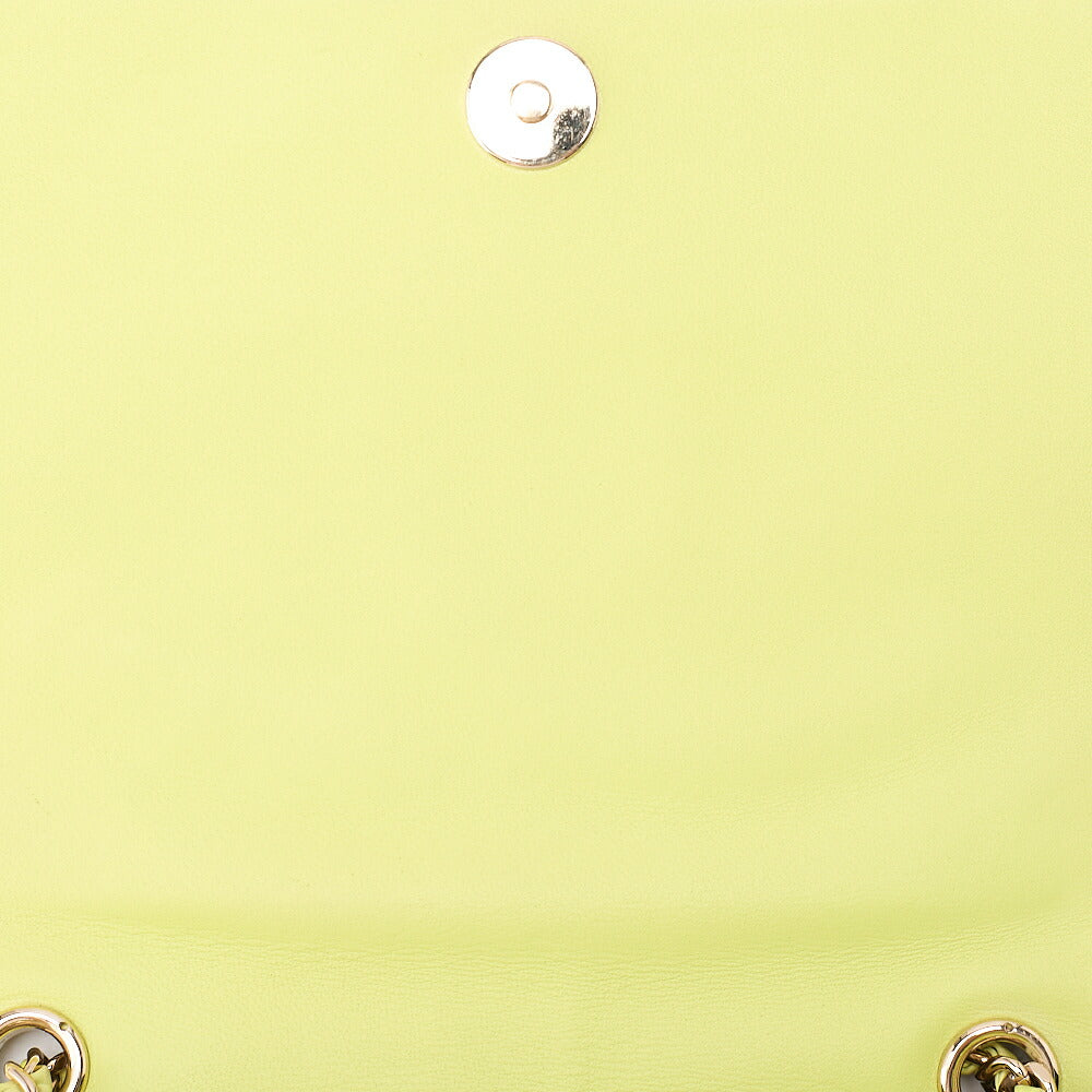 CHANEL Tweed X Leather Coco Mark Full Flap Chain Shoulder Light Green Gold-Tone Hardware, Pre-Owned