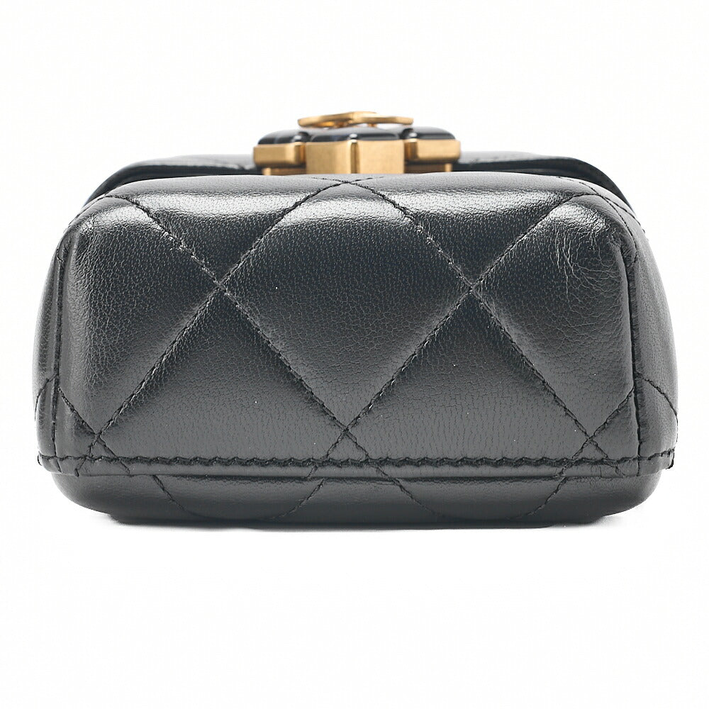 CHANEL Lambskin Matelasse Coco Mark Griffore Box Bag Chain Shoulder Gold-Tone Hardware, Pre-Owned