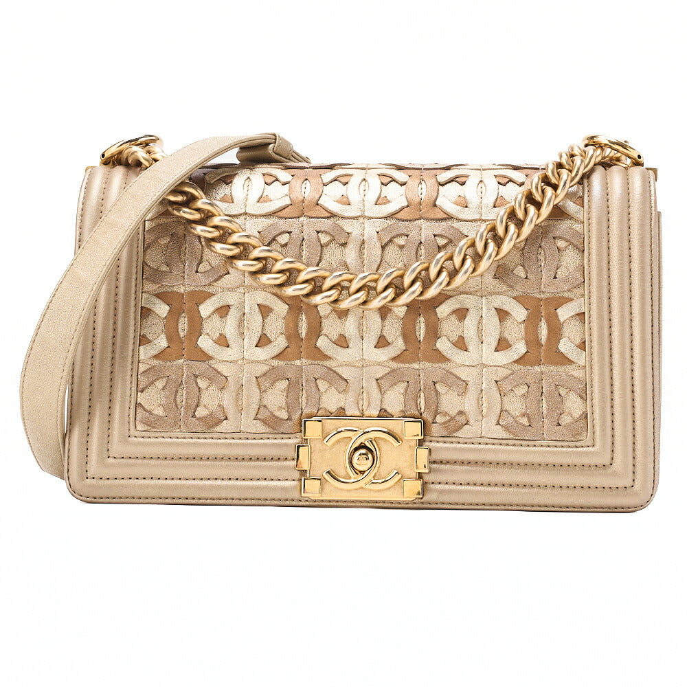 CHANEL Boy Chanel Boy Chanel Dubai Limited Chain Shoulder Lambskin Multicolor Gold-Tone Hardware, Pre-Owned