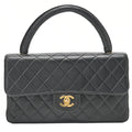 CHANEL Handbag Matelasse Parent-Child Bag Parents Only Lambskin Black Gold-Tone Hardware, Pre-Owned