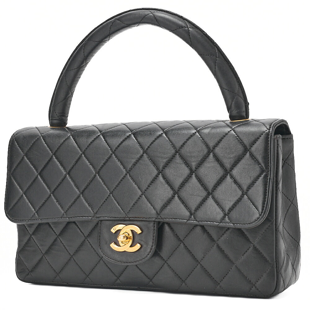 CHANEL Handbag Matelasse Parent-Child Bag Parents Only Lambskin Black Gold-Tone Hardware, Pre-Owned