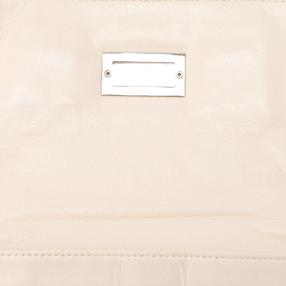CHANEL Lambskin East Waist 2.55 Lock Chain Shoulder Bag White Silver-Tone Hardware, Pre-Owned